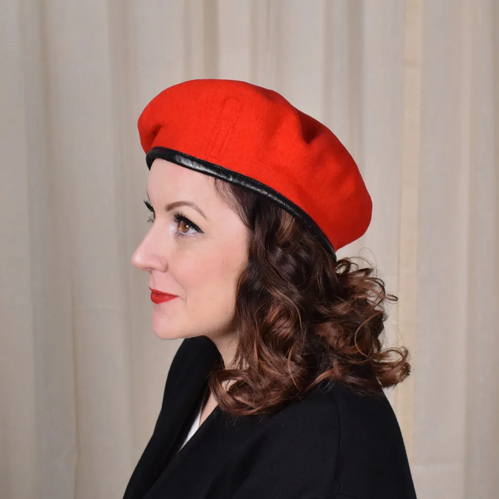 NWOT 1980s Red Military Beret