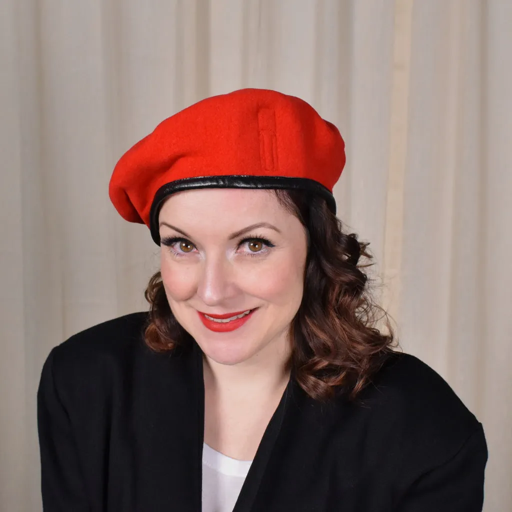 NWOT 1980s Red Military Beret