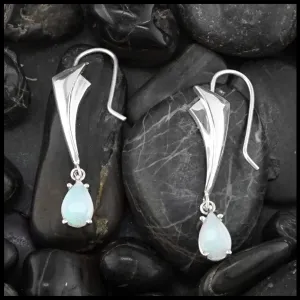 Opal Drop Earrings in Silver