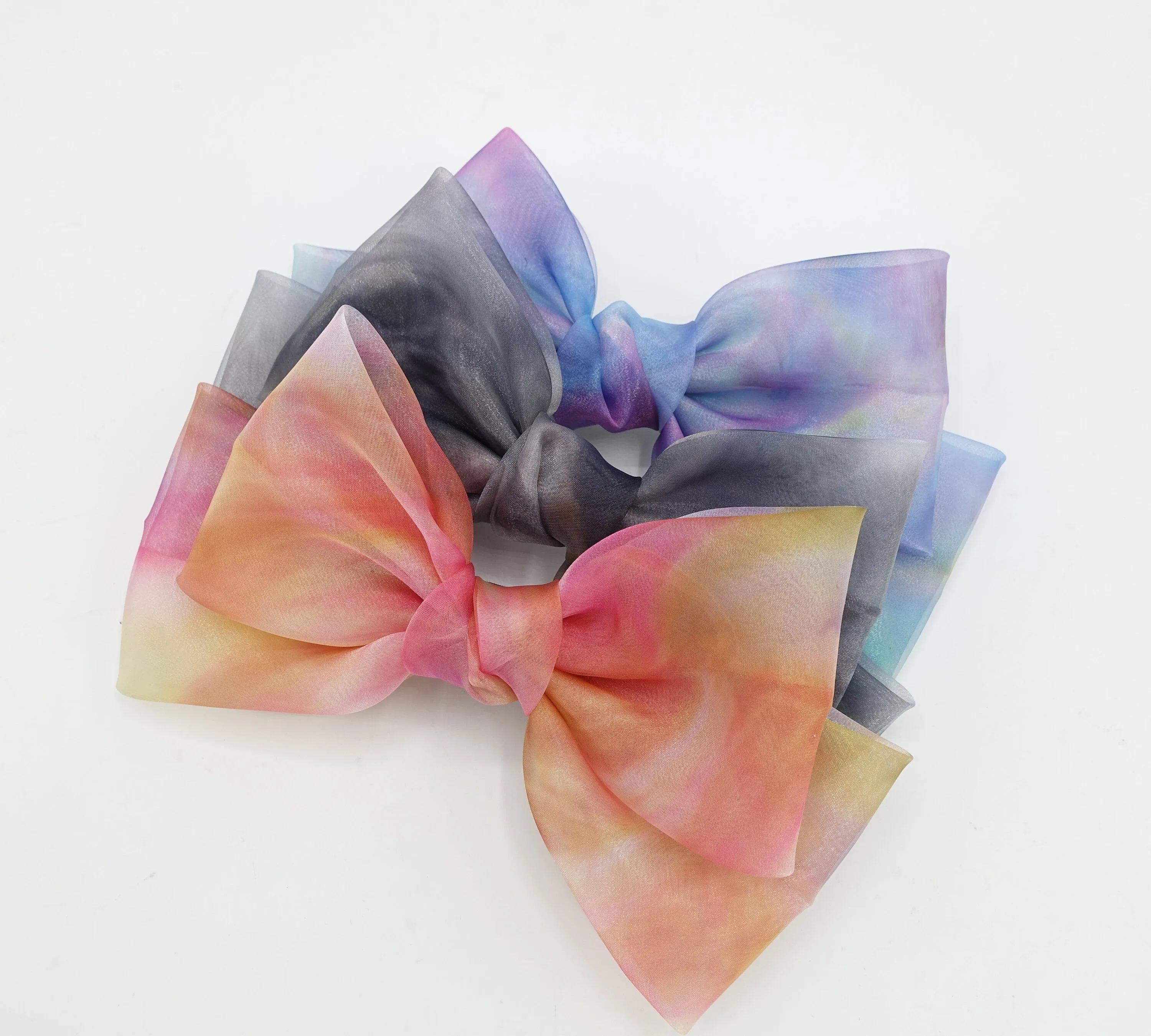 organza galaxy big hair bow women hair accessory