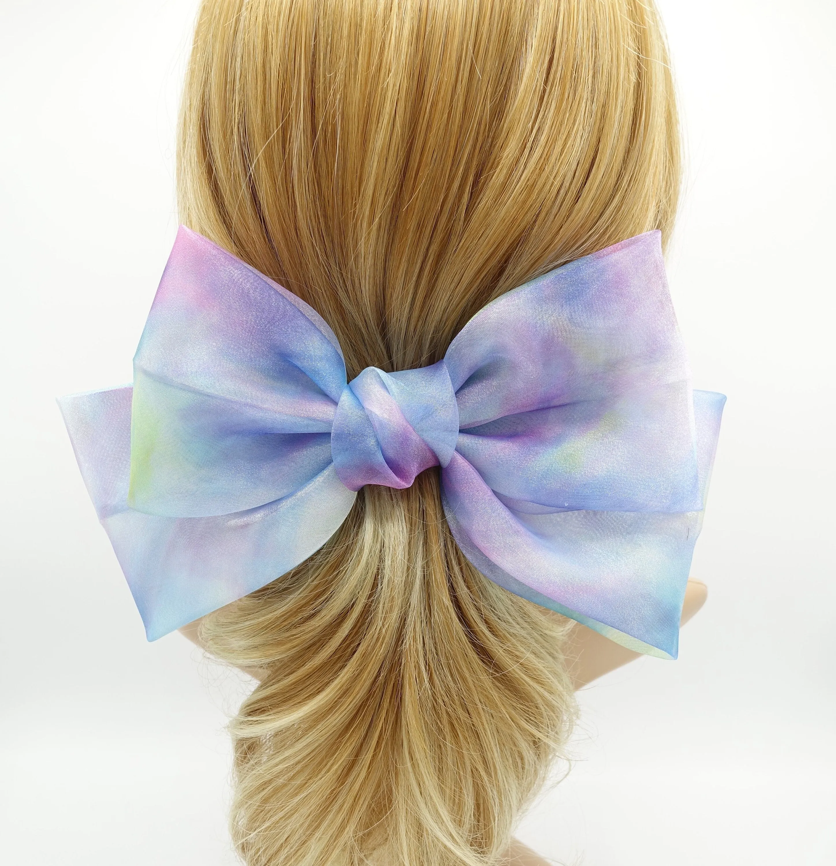 organza galaxy big hair bow women hair accessory