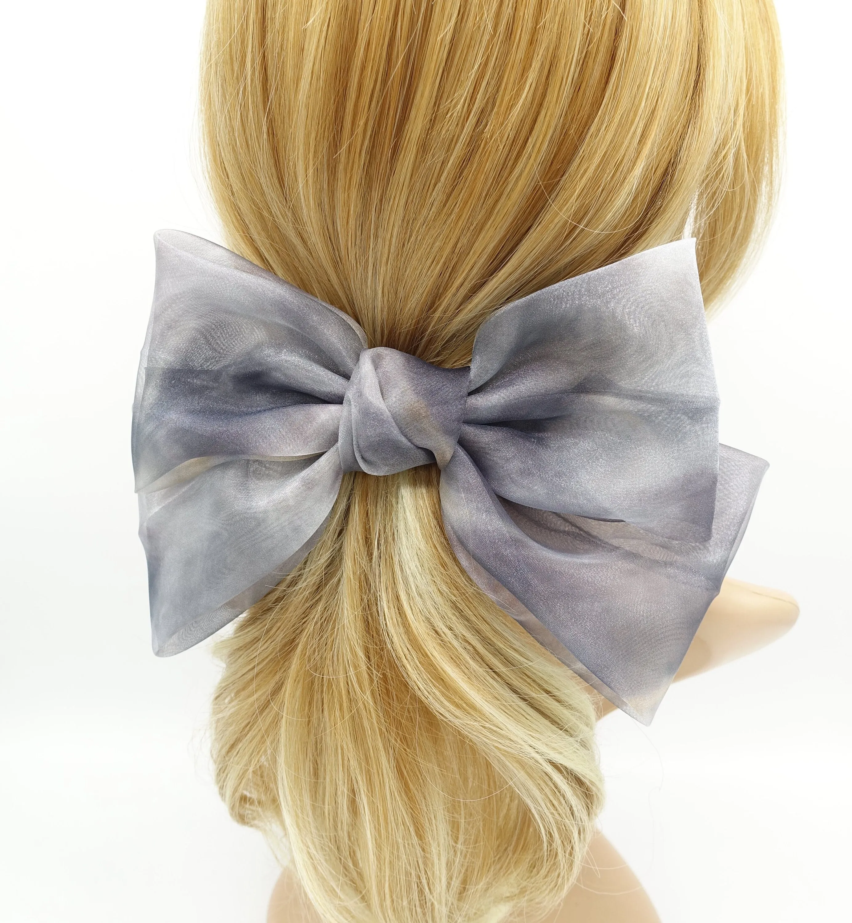 organza galaxy big hair bow women hair accessory