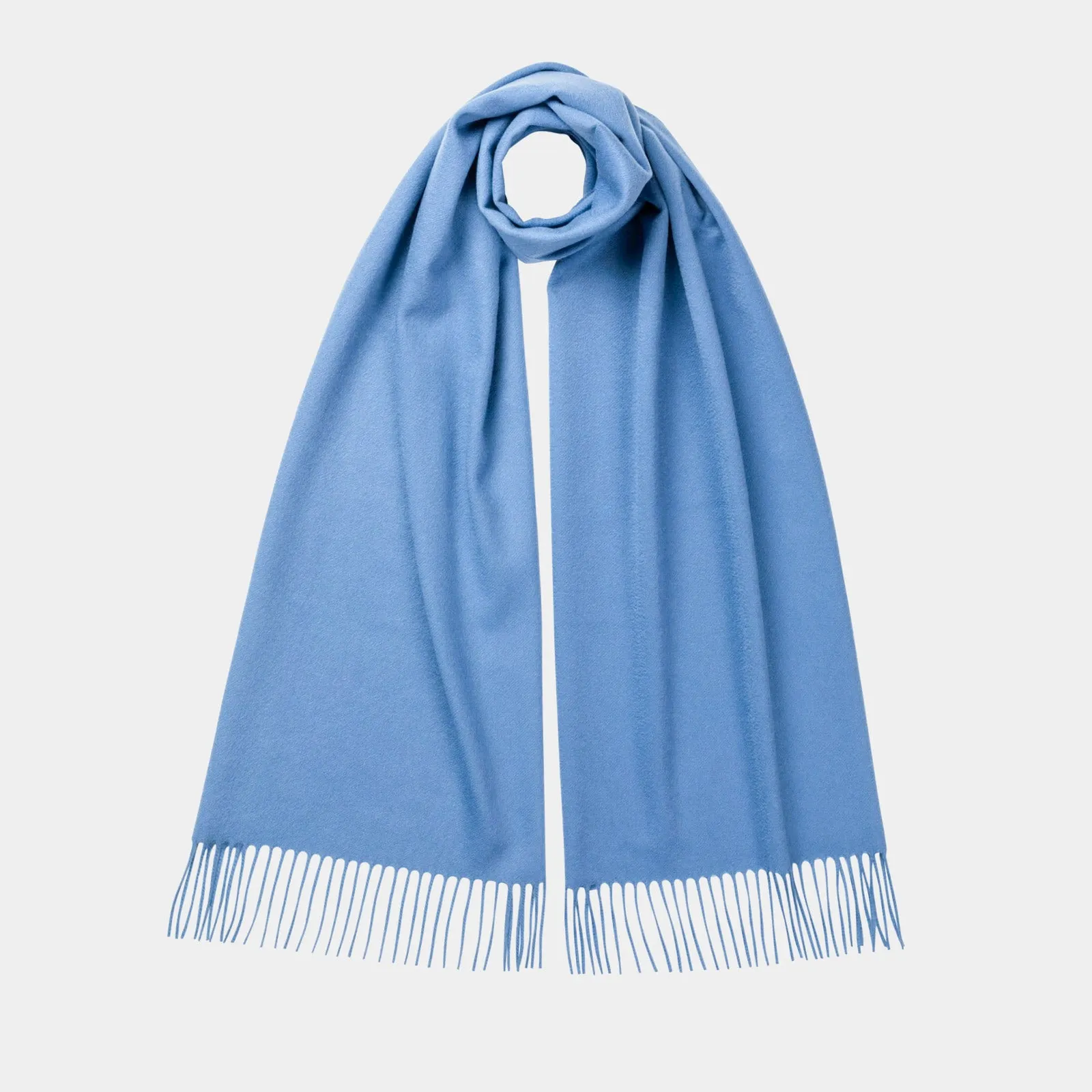 Oversized Cashmere Scarf in Light Blue