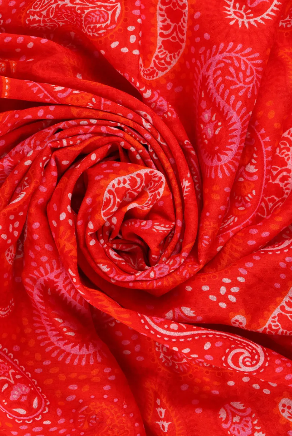 Paisley Print Sarong/Scarf | Red