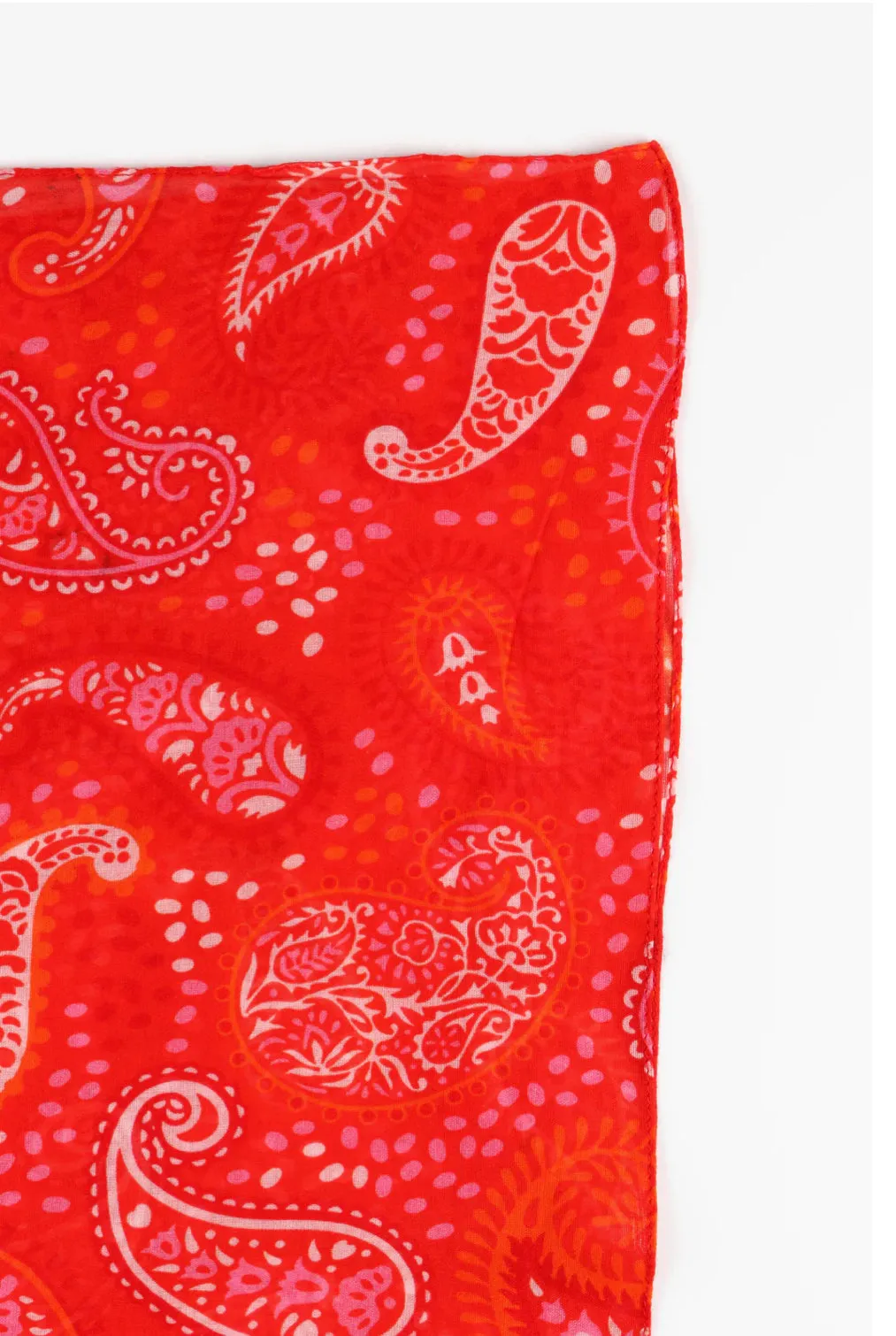 Paisley Print Sarong/Scarf | Red