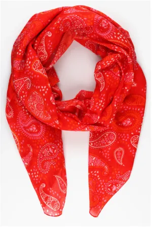 Paisley Print Sarong/Scarf | Red