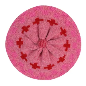 Patchwork Beret Tam in French Rose