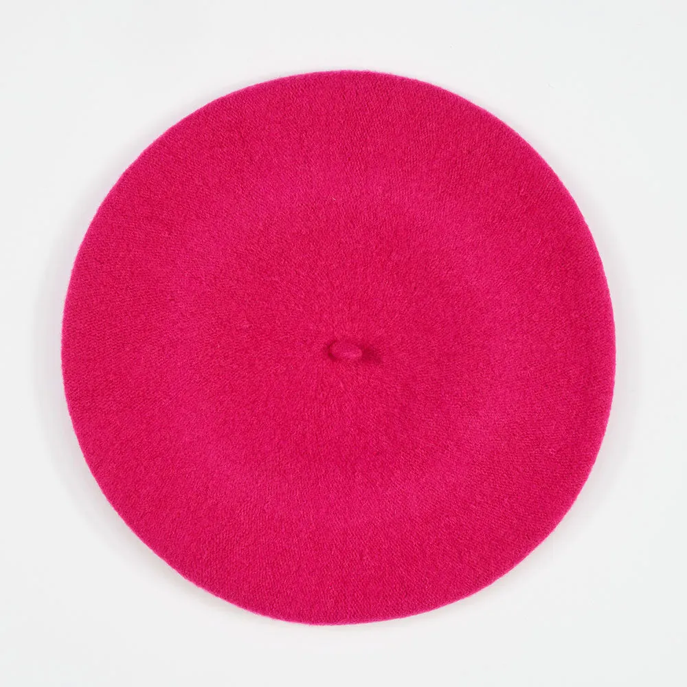 Pink Pure Merino Classic Beret