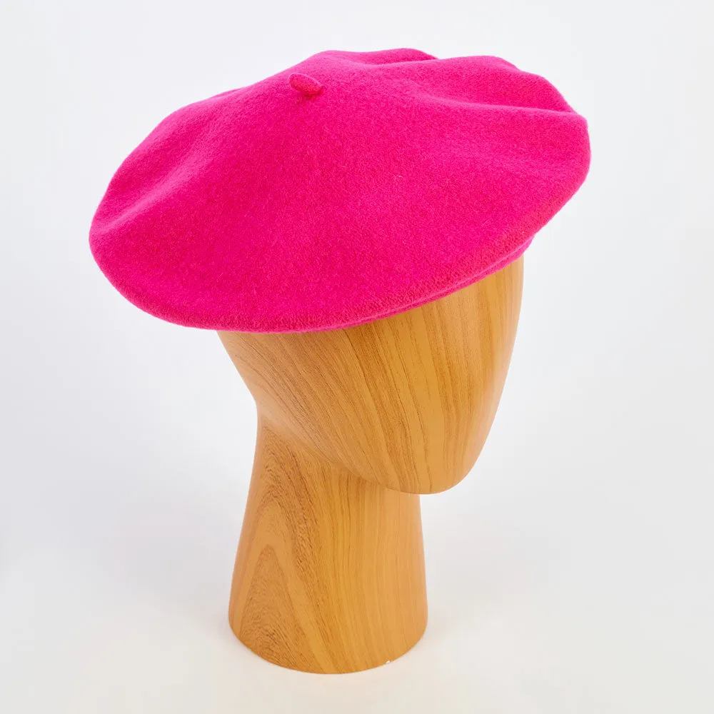 Pink Pure Merino Classic Beret