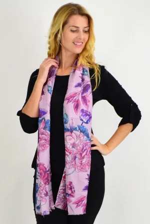 Pink Purple Floral Delight Scarf