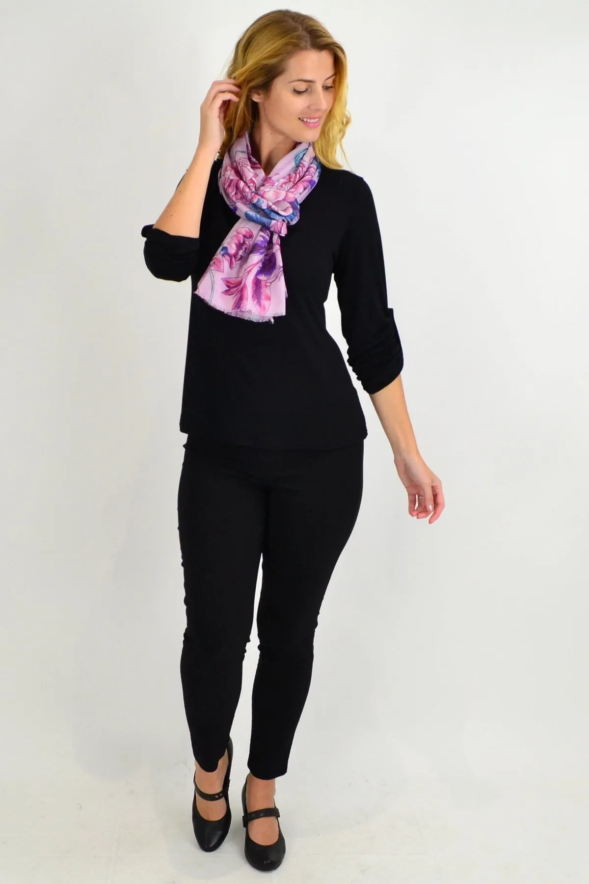 Pink Purple Floral Delight Scarf