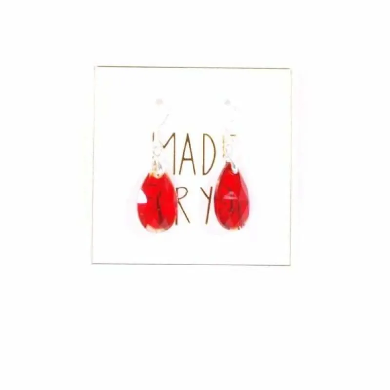 Red Crystal Dangle Women's Earrings