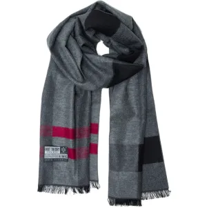 Red Grey Tartan Eco Scarf - Softer than Cashmere 100% Silk