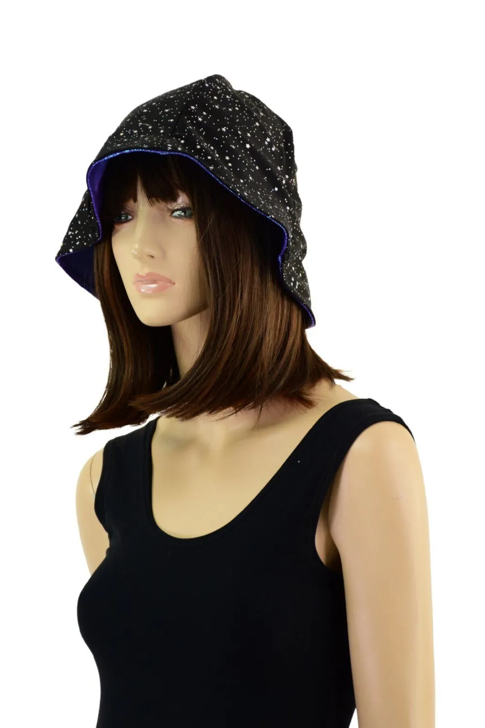 Reversible Bucket Hat in Moonstone and Star Noir