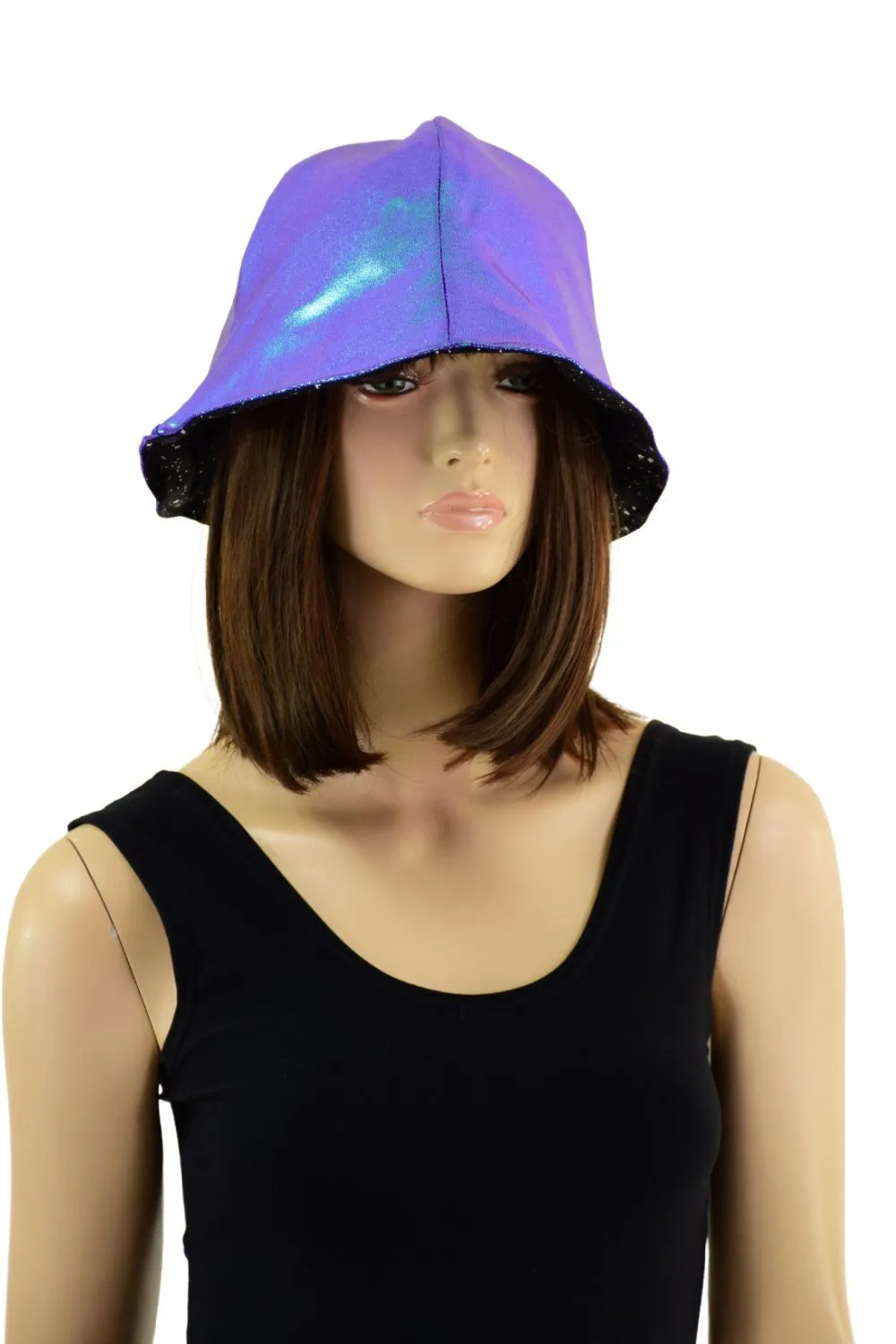 Reversible Bucket Hat in Moonstone and Star Noir