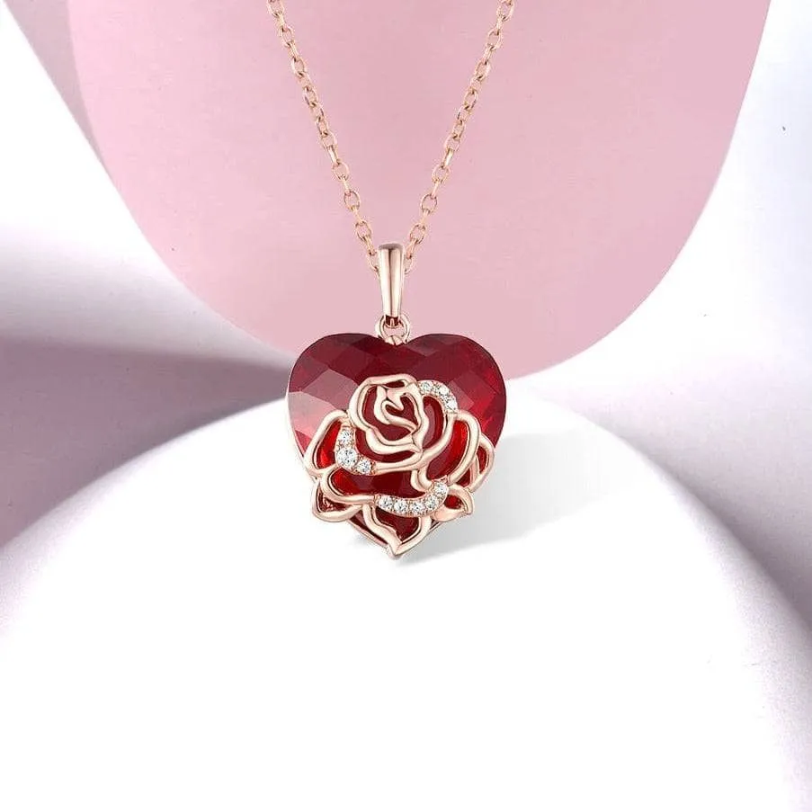 Romantic Rose Heart Pendant