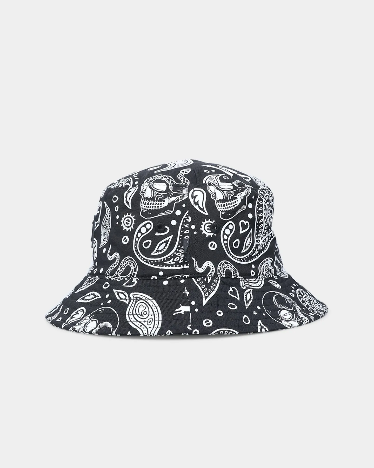 Saint Morta Paisley Skulls Bucket Hat Black/White