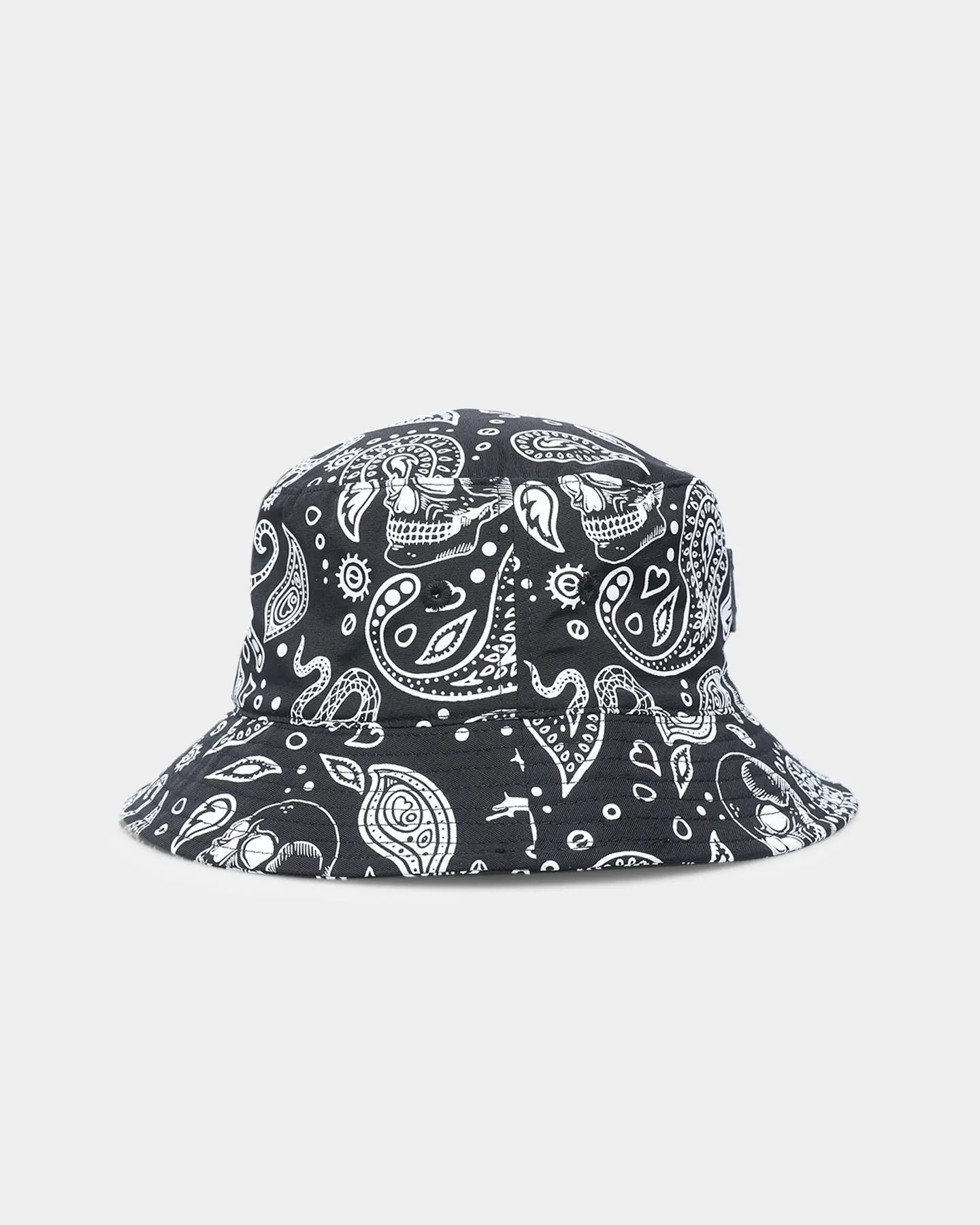 Saint Morta Paisley Skulls Bucket Hat Black/White