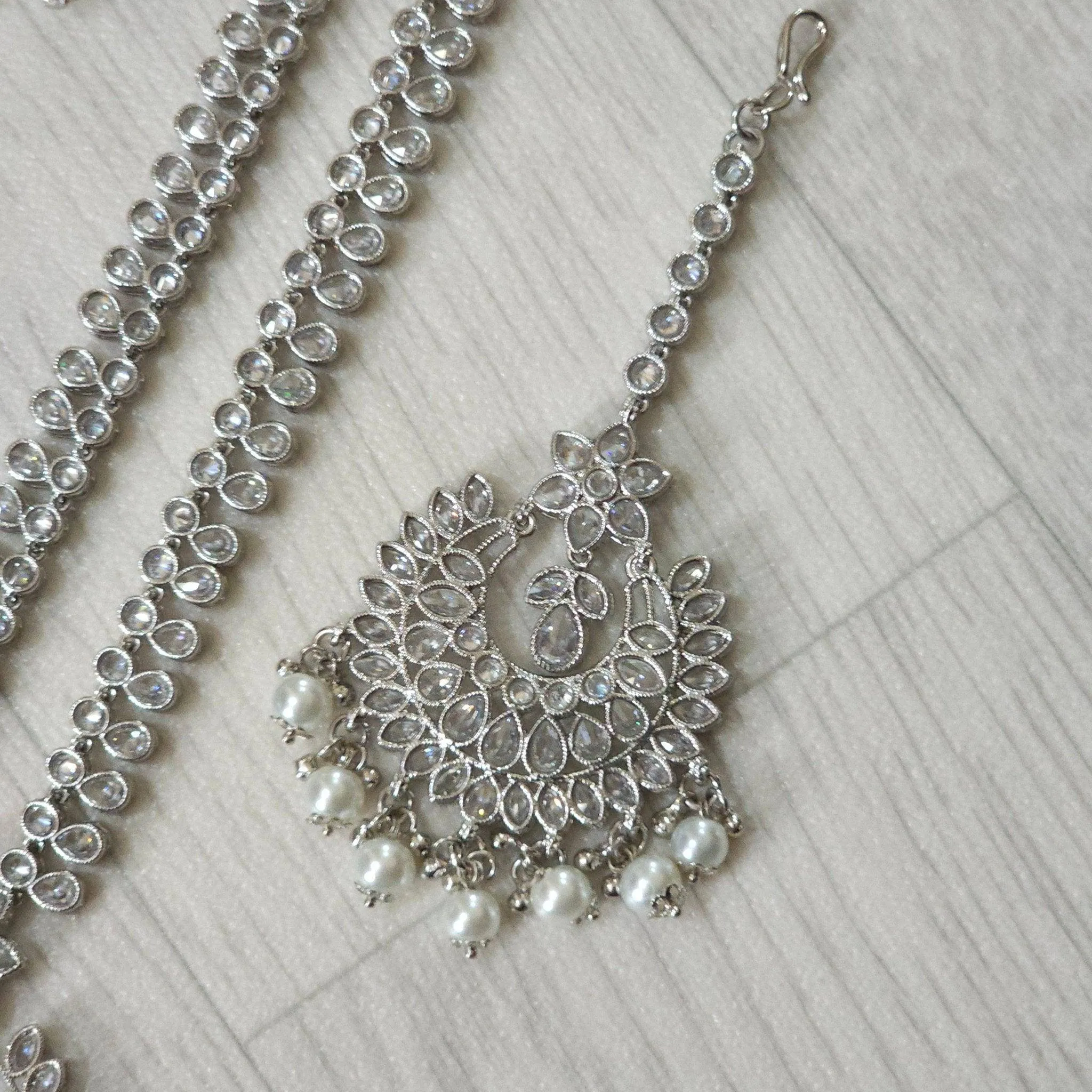 Shafia Polki Rani Haar Set - Silver