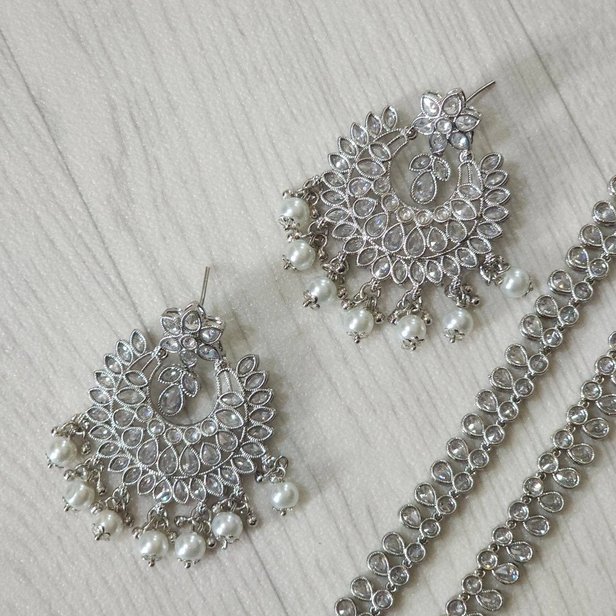 Shafia Polki Rani Haar Set - Silver