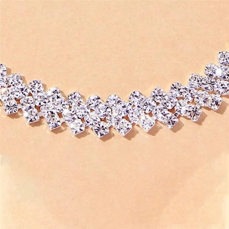 Shiny Cubic Zirconia Chain Anklets for Women