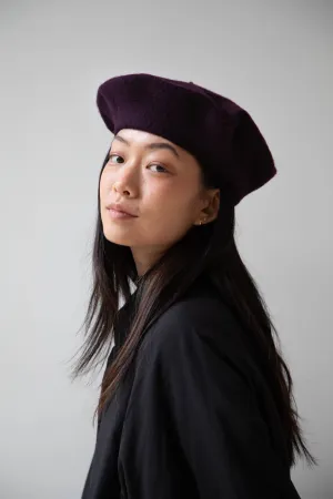 Signa 1925 | Felted Knit Beret in Plum