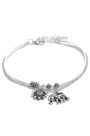 Silver Boho Style Anklet