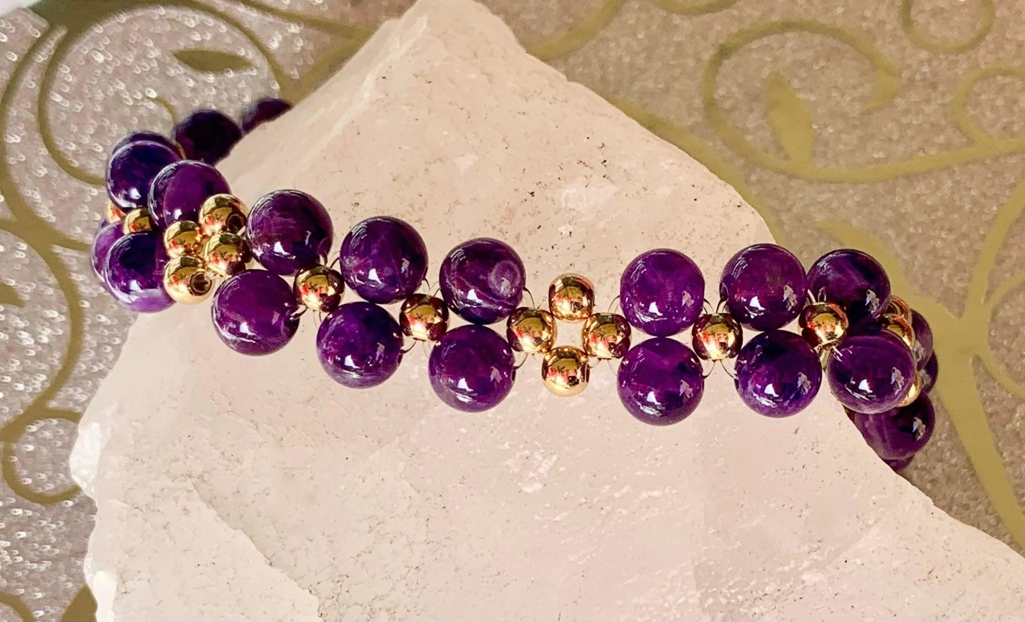 🔴SOLD🔴 Violet Handmade Genuine Amethyst Expandable Anklet