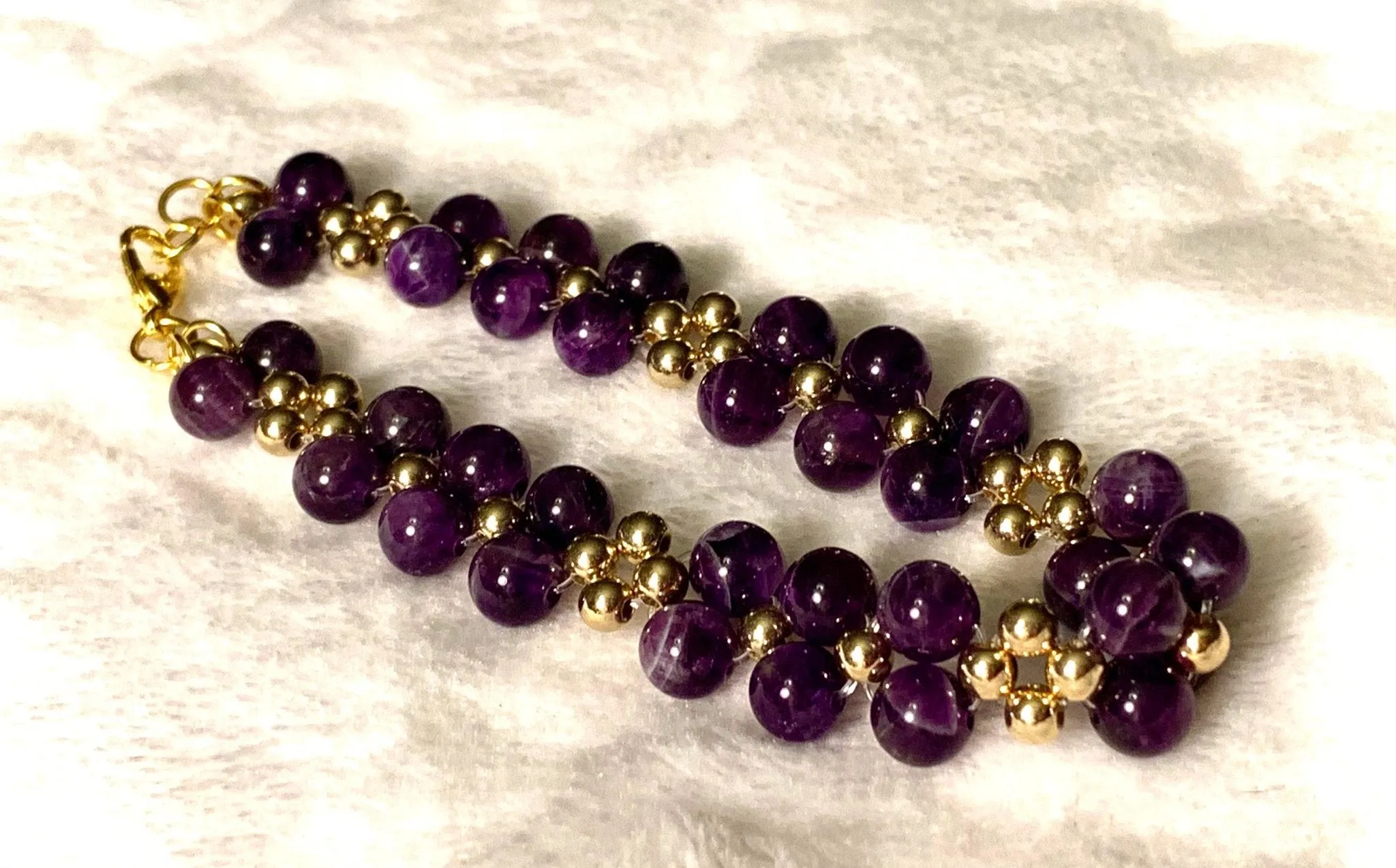 🔴SOLD🔴 Violet Handmade Genuine Amethyst Expandable Anklet