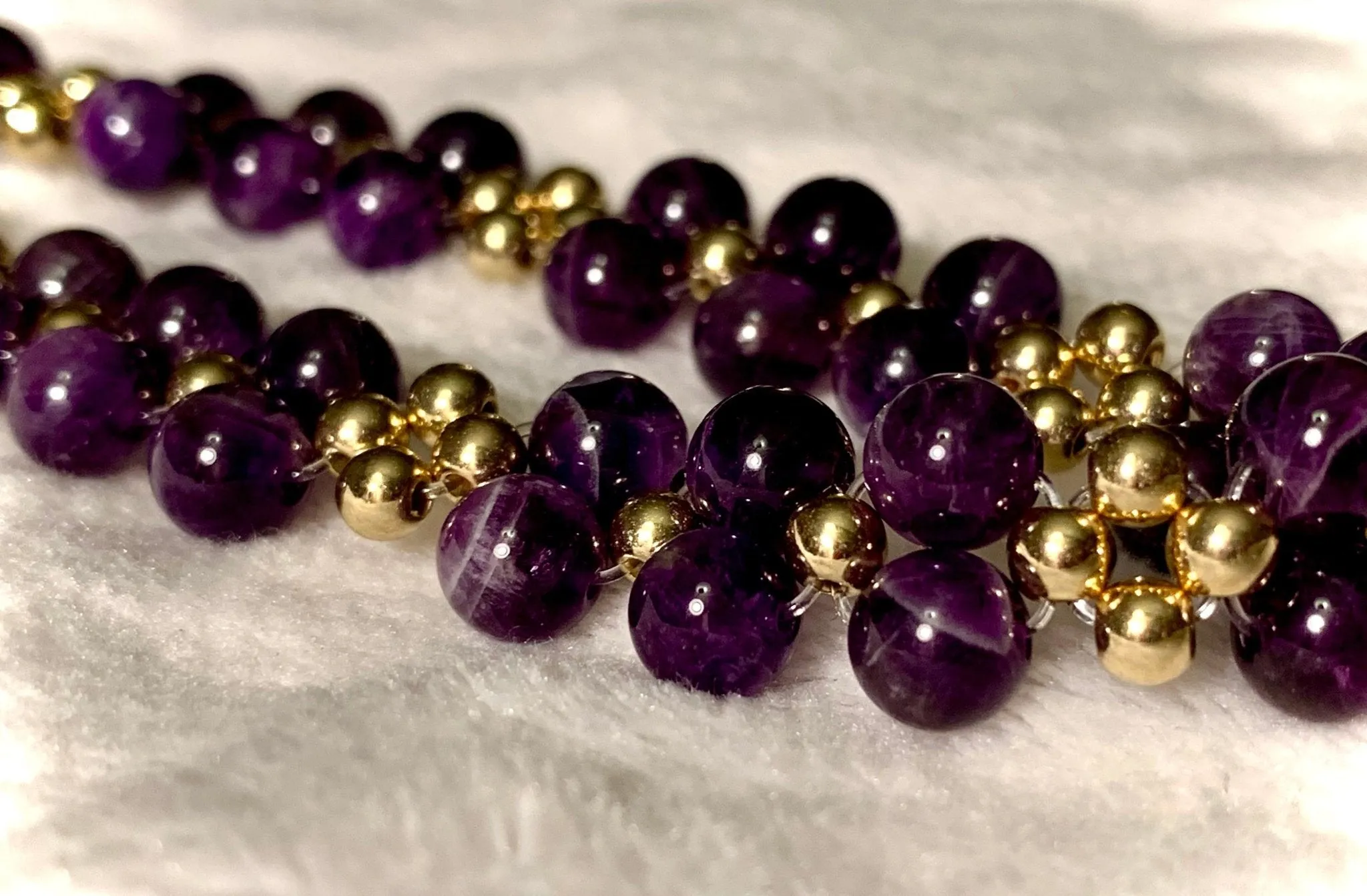 🔴SOLD🔴 Violet Handmade Genuine Amethyst Expandable Anklet