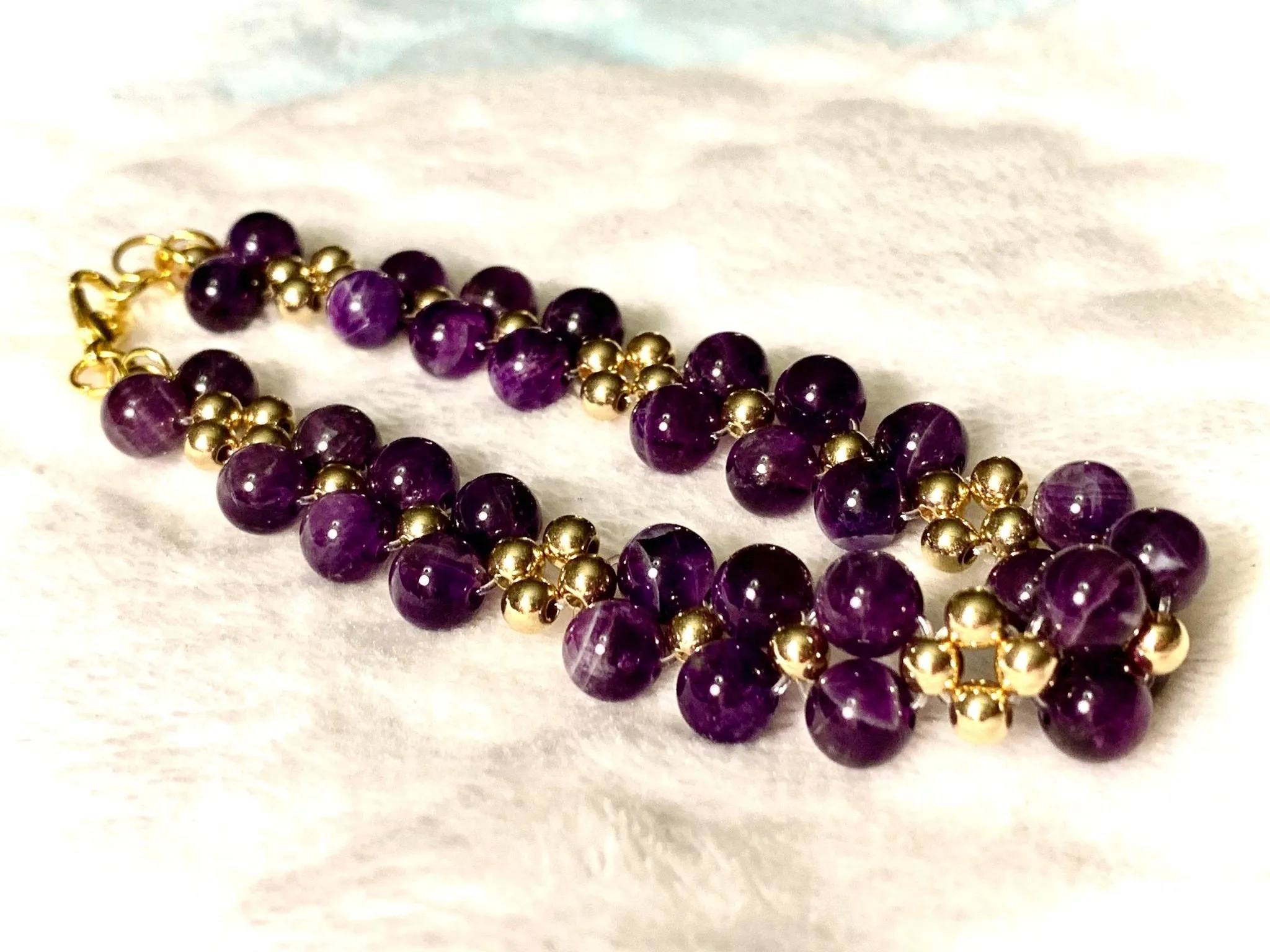 🔴SOLD🔴 Violet Handmade Genuine Amethyst Expandable Anklet