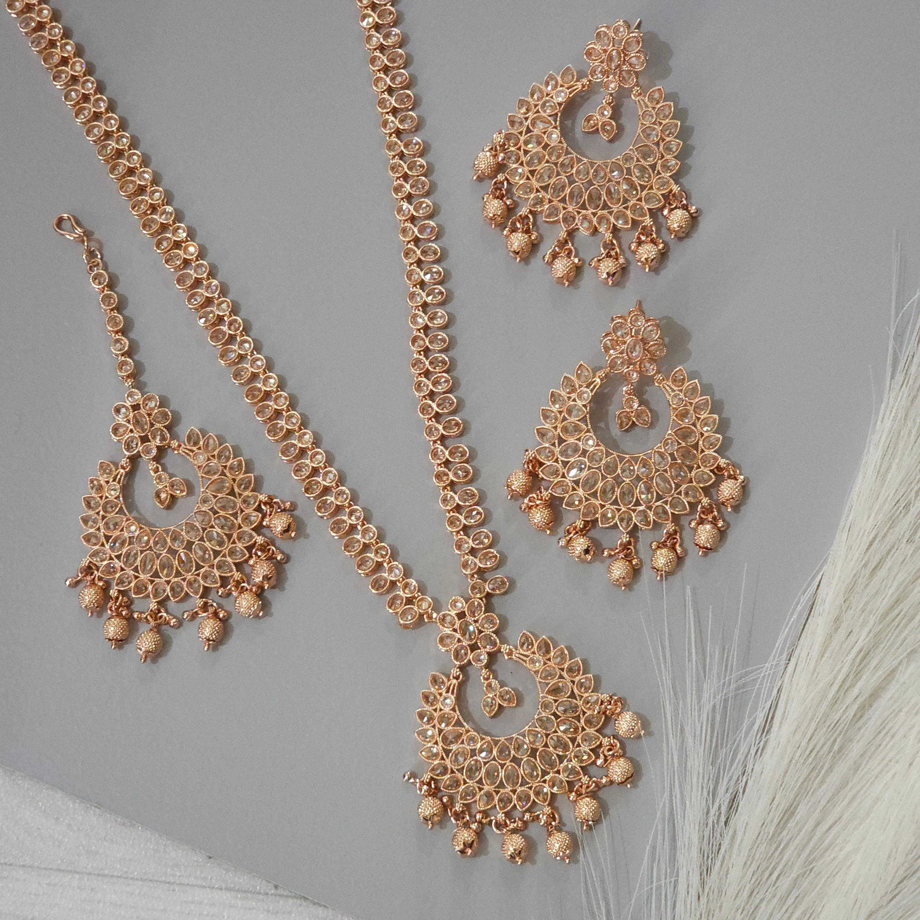 Sonia Polki Rani Haar Set - Rose Gold