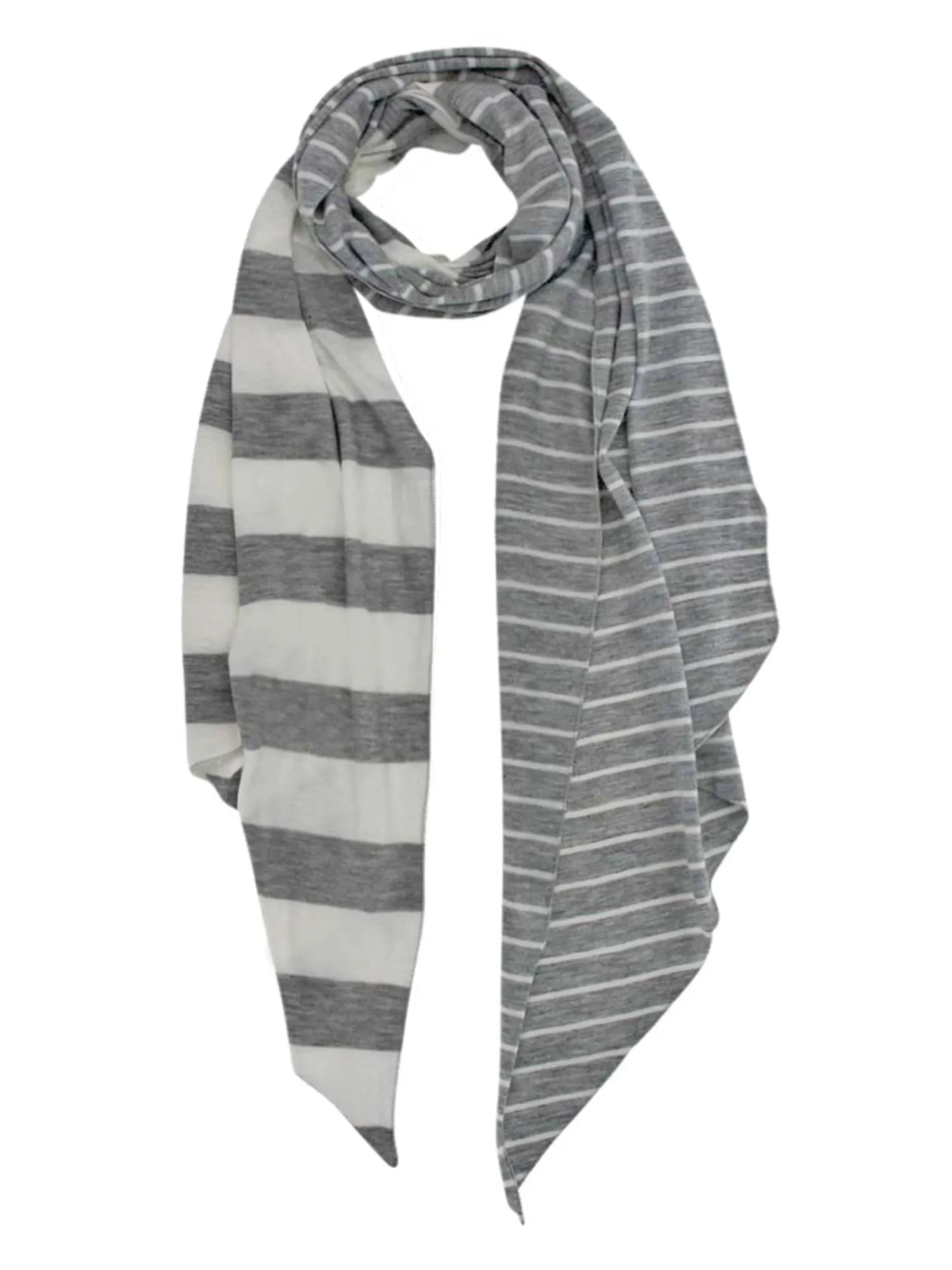 Stripe Asymmetrical Cut Neck Scarf