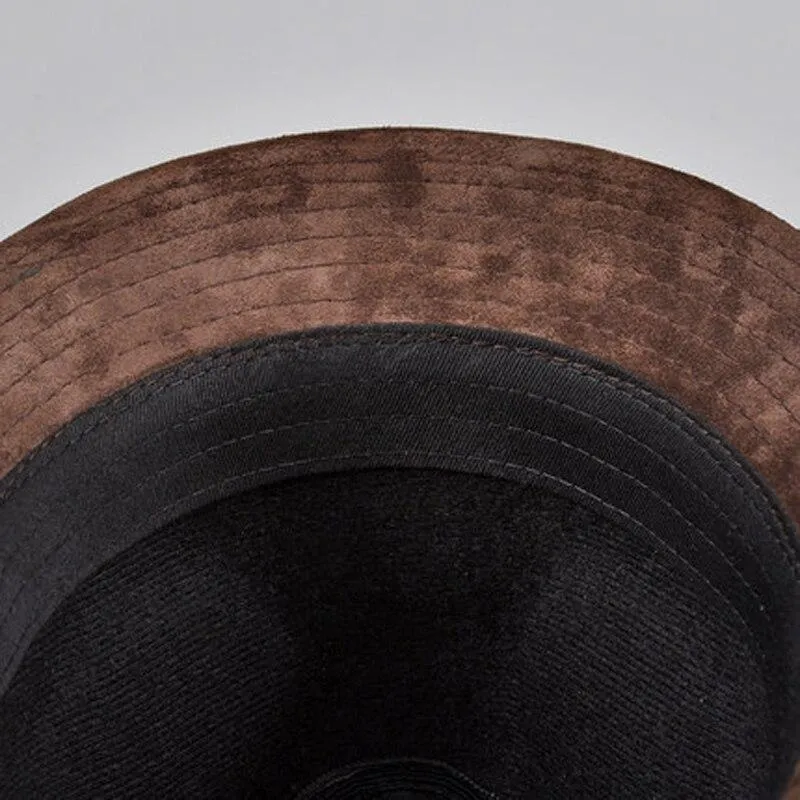 Suede Leather Trilby Hat