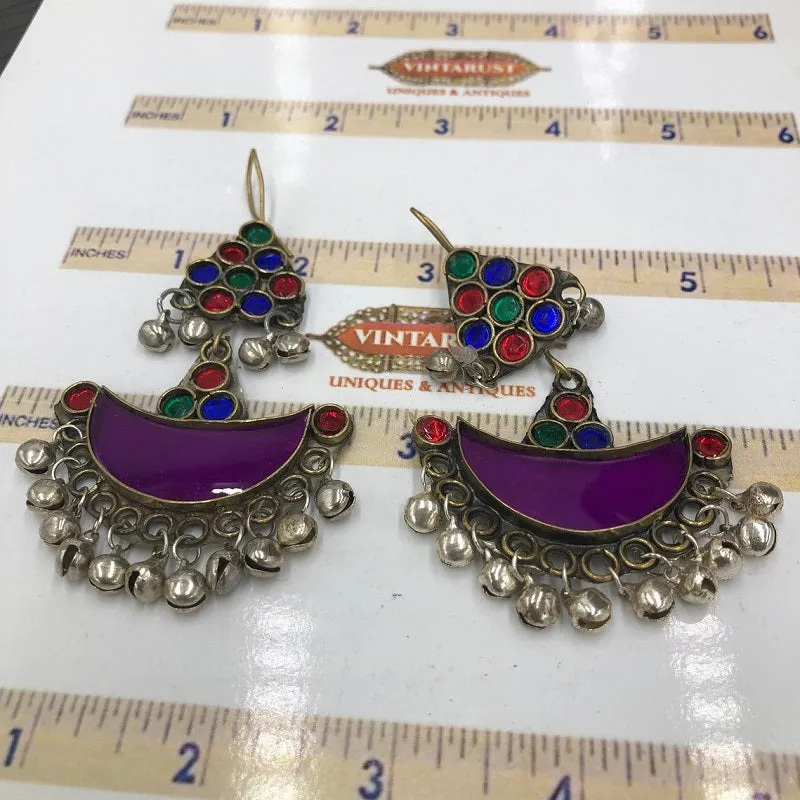 Tribal Antique Dangle Multicolor Earrings