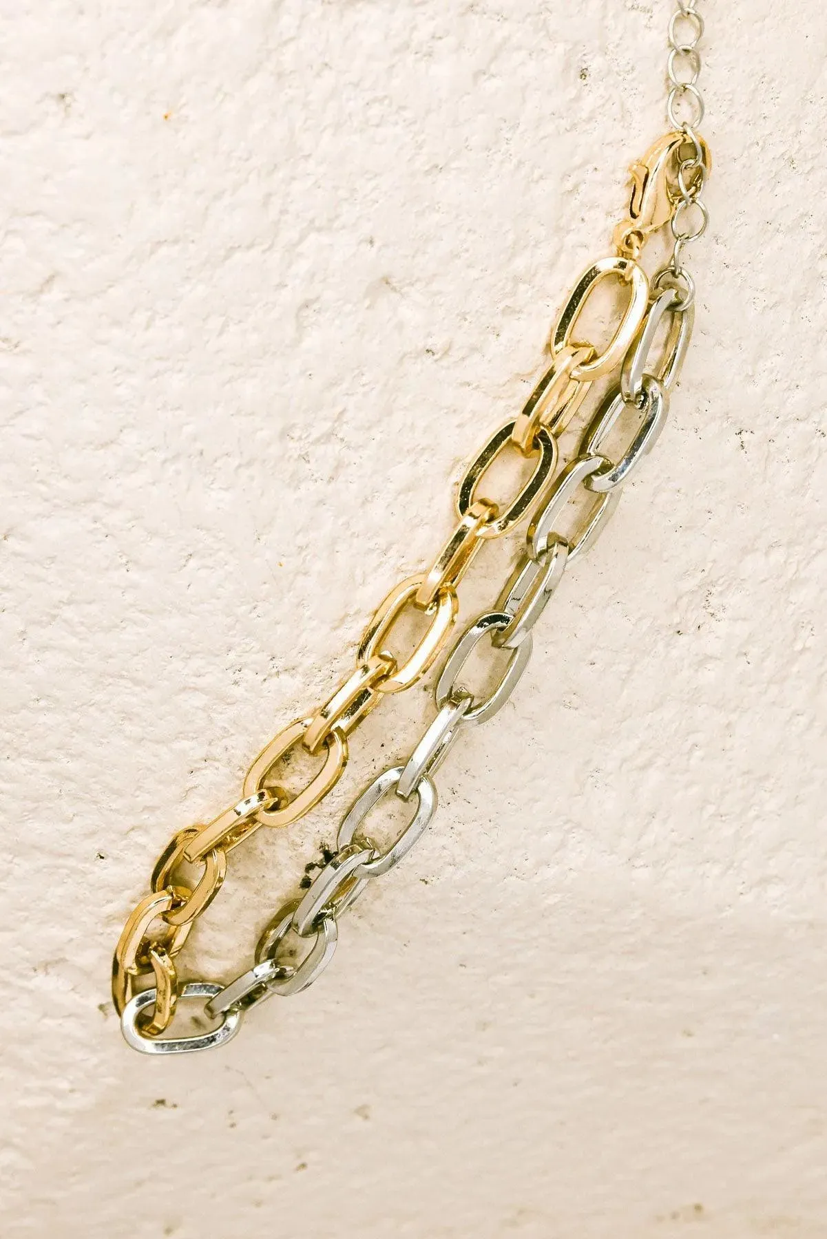 Two Tone Gold & Silver Cable Chain Link Anklet