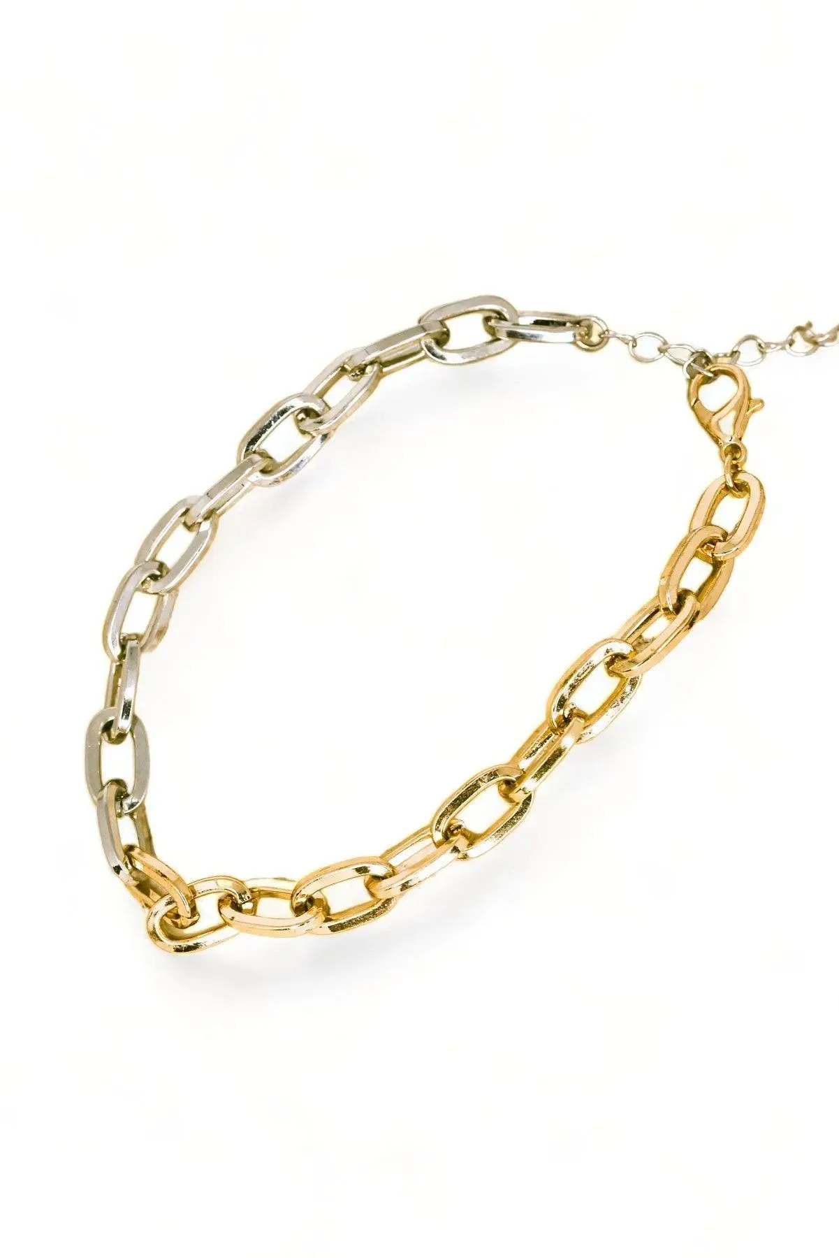 Two Tone Gold & Silver Cable Chain Link Anklet