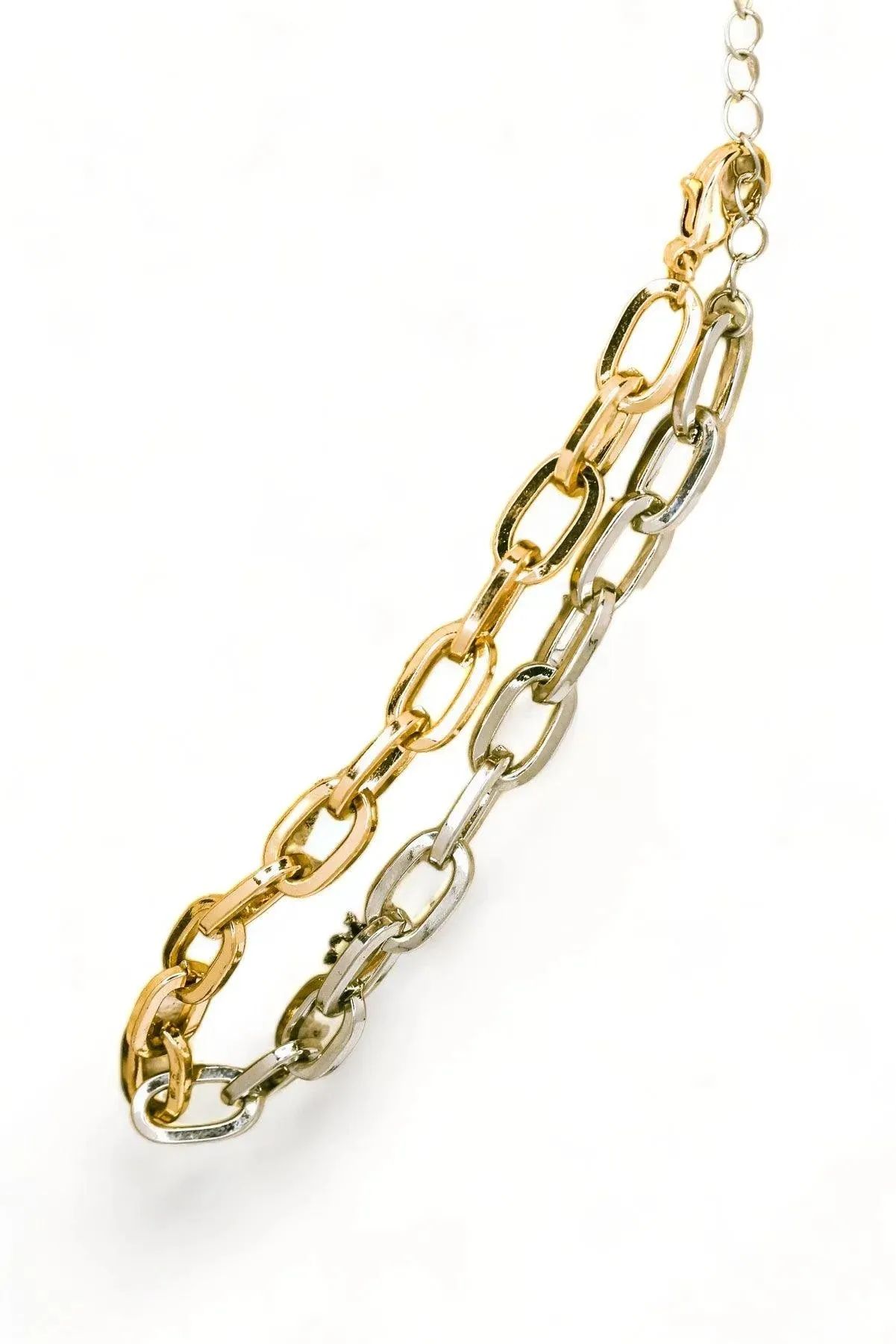 Two Tone Gold & Silver Cable Chain Link Anklet