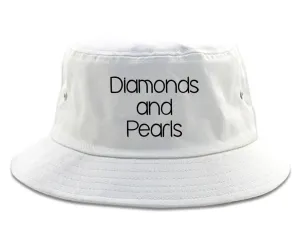 Very Nice Diamonds and Pearls Black Bucket Hat White