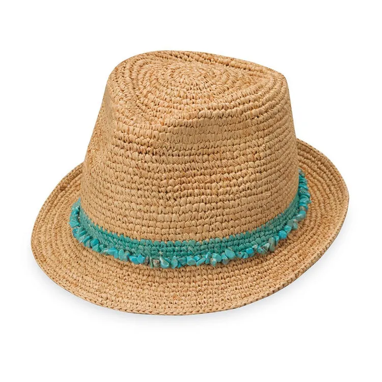 Wallaroo Hats Tahiti Fedora TURQUOISE