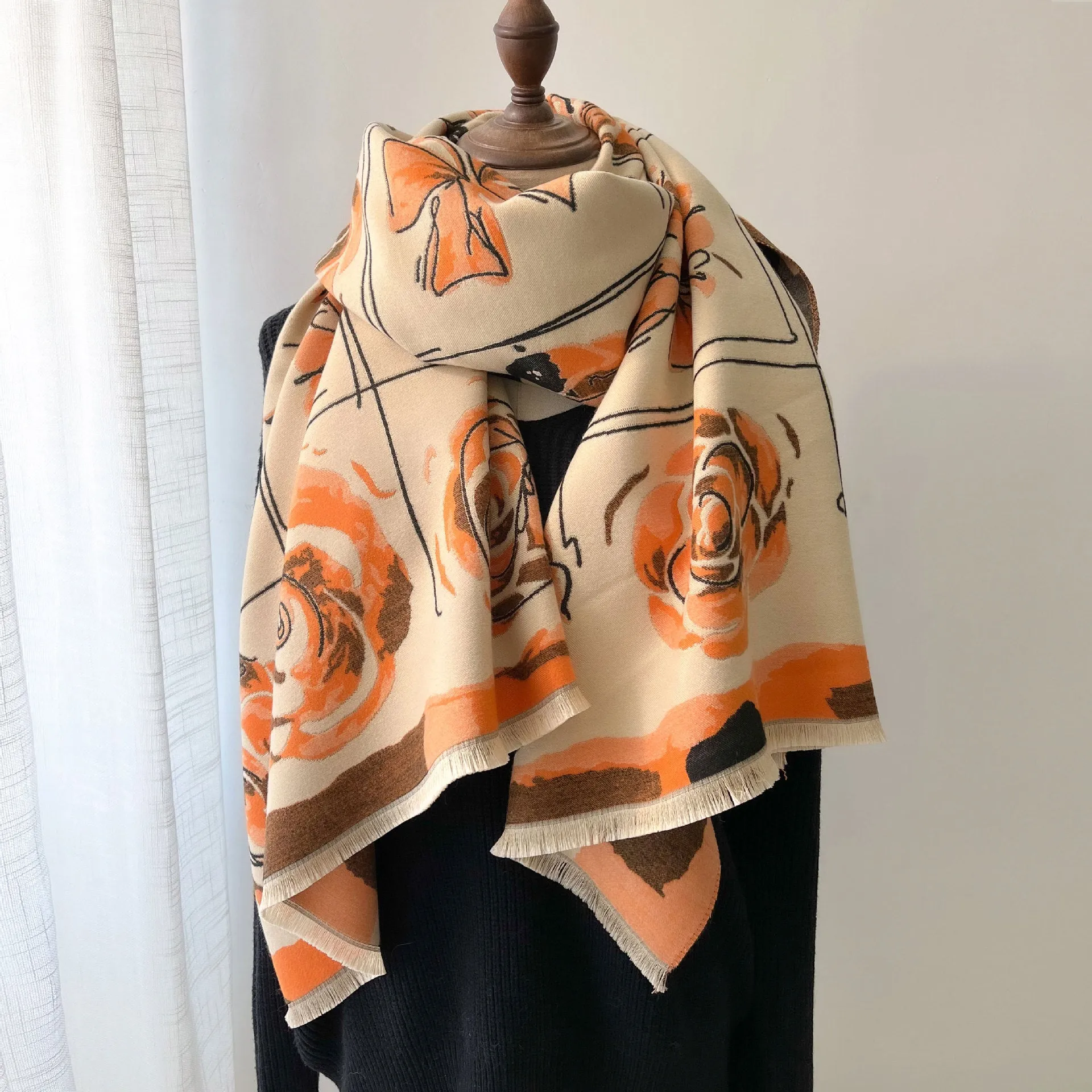 Warm Shawl Color Matching Matching Cashmere Scarf