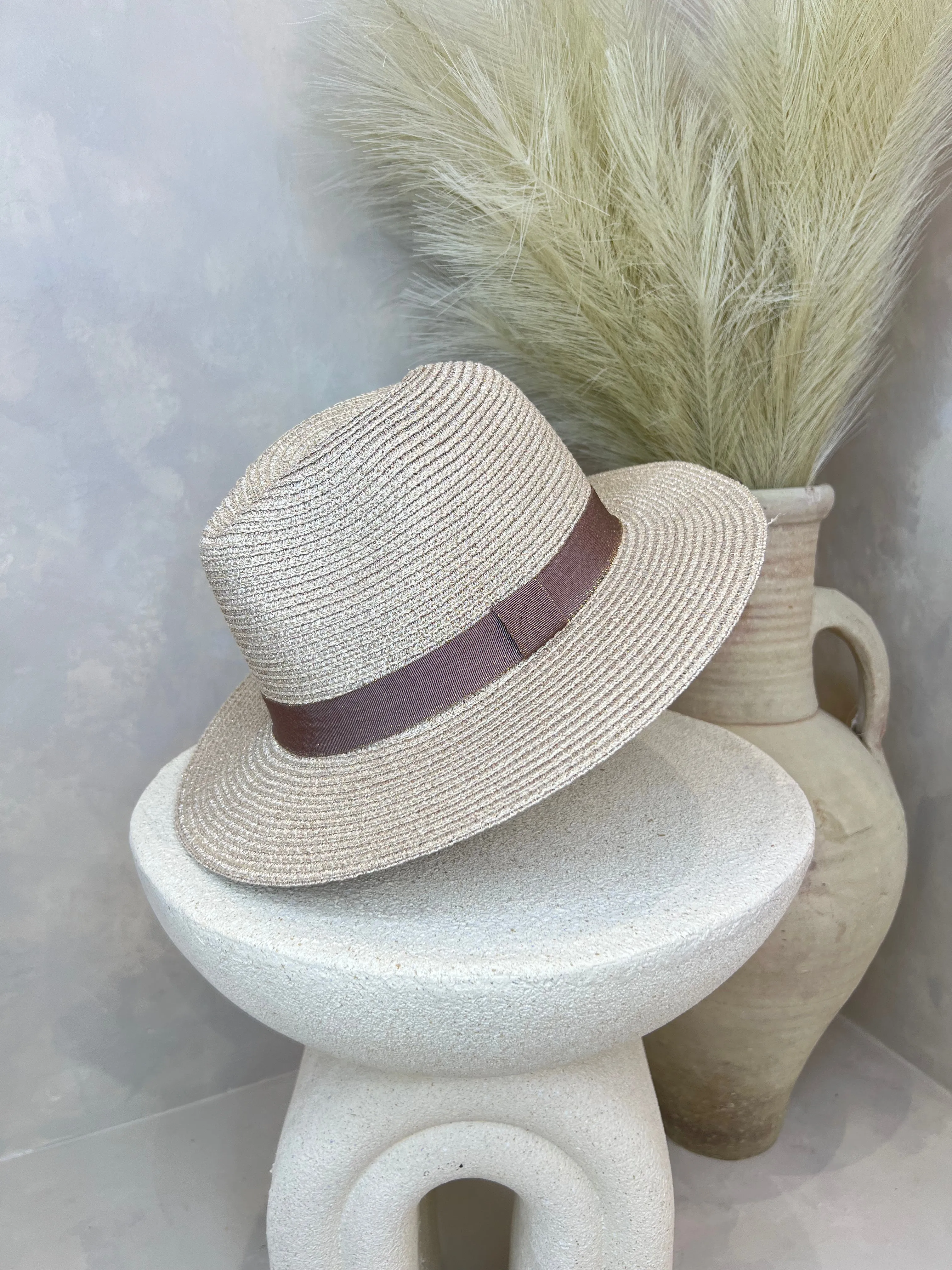 Woven Trilby Style Hat